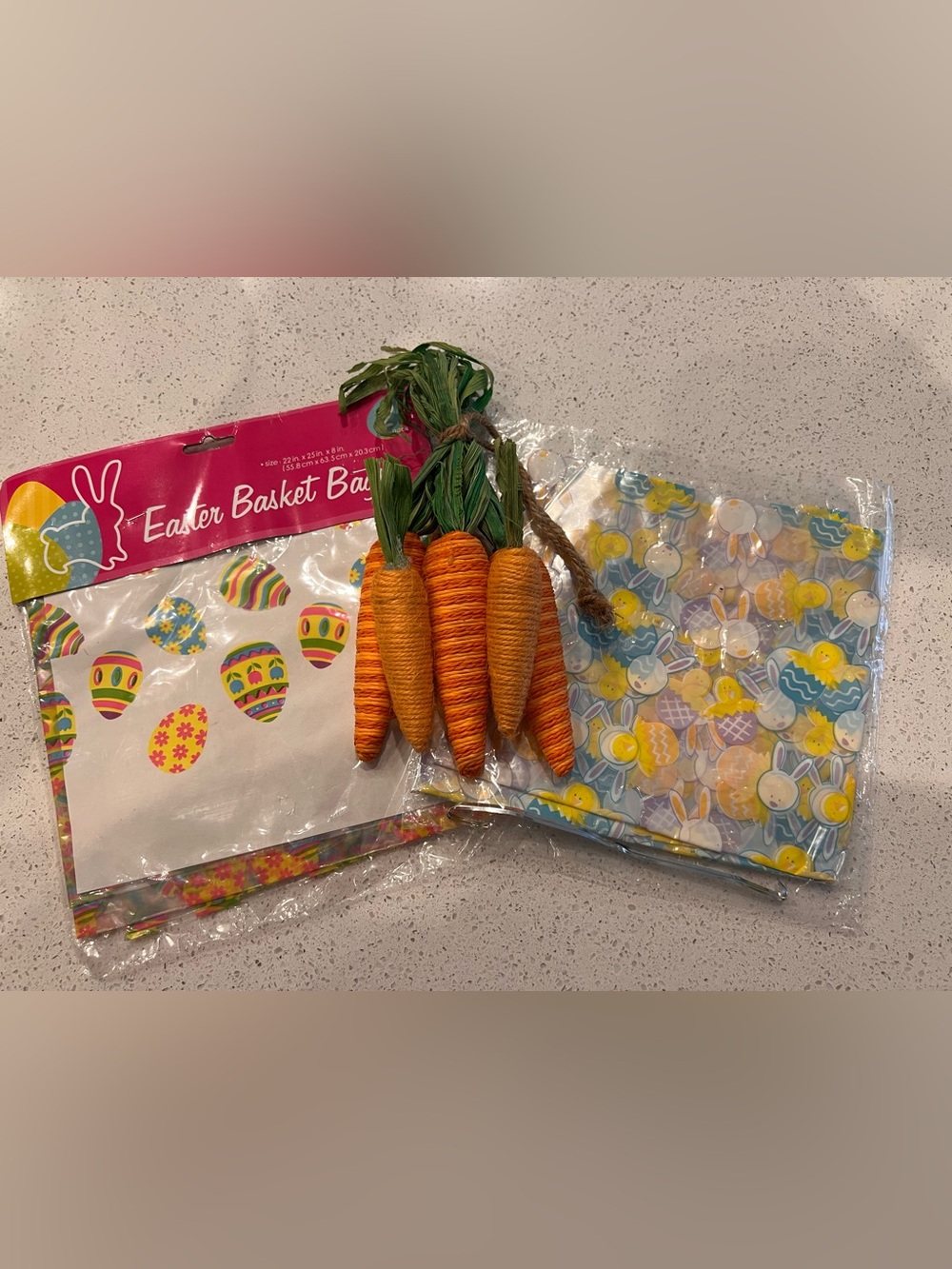 Easter Basket Gift Bag Bundle - Bunny / Chick Bags Carrot Decorations